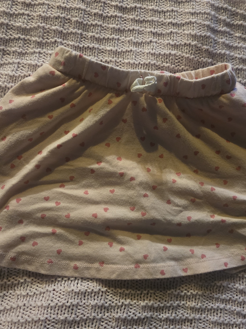 Cat & Jack Cream Skirt with Pink Heart Print